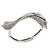 Silver Plated Clear Diamante 'Calla Lily' Flex Bracelet - Adjustable - view 10
