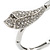 Silver Plated Clear Diamante 'Calla Lily' Flex Bracelet - Adjustable - view 6