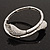 Silver Plated Clear Diamante 'Calla Lily' Flex Bracelet - Adjustable - view 5