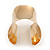 Wide Polished Gold Plated 'Egyptian' Style Cuff Bracelet - 10cm Length - view 12