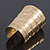Wide Gold Plated 'Egyptian' Style Hammered Cuff Bracelet - 10cm Width - view 2