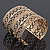 Vintage Wide Burn Gold Filigree Cuff Bangle - Adjustable - view 5