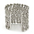 Wide 'Woven' Wire Cuff Bracelet In Silver Tone - up to 19cm wrist - view 5