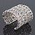 Wide 'Woven' Wire Cuff Bracelet In Silver Tone - up to 19cm wrist - view 4