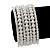 Wide Imitation Pearl Beaded & Clear Swarovski Crystal Coil Flex Bangle Bracelet - Adjustable - view 12