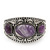 Burn Silver Effect Amethyst Hammered Hinged Bangle - up to 19cm wrist - view 14