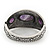 Burn Silver Effect Amethyst Hammered Hinged Bangle - up to 19cm wrist - view 8