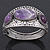 Burn Silver Effect Amethyst Hammered Hinged Bangle - up to 19cm wrist