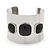 Wide Polished Cuff With Black Acrylic Stones In Silver Plating - Up to 20cm Wrist - view 6