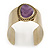 Vintage Burnished Gold Purple Epoxy Bead Cuff Bracelet - 5cm Width/ 20cm Length - view 7
