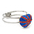 Swarovski Crystal Union Jack 'Heart' Hinged Bangle In Silver Plating - Up to 19cm Wrist - view 10