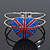 Swarovski Crystal Union Jack 'Heart' Hinged Bangle In Silver Plating - Up to 19cm Wrist - view 3