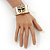 Statement Crystal 'Tiger' Hinged Bangle Bracelet In Gold Plating - 18cm Length - view 8