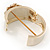 Statement Crystal 'Flower' Hinged Bangle Bracelet In Gold Plating - 18cm Length - view 5