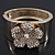 Statement Crystal 'Flower' Hinged Bangle Bracelet In Gold Plating - 18cm Length - view 8