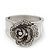 Statement Crystal 'Rose' Hinged Bangle Bracelet In Silver Plating - 18cm Length - view 8