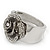 Statement Crystal 'Rose' Hinged Bangle Bracelet In Silver Plating - 18cm Length - view 9