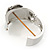 Statement Crystal 'Rose' Hinged Bangle Bracelet In Silver Plating - 18cm Length - view 4