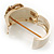 Statement Crystal 'Rose' Hinged Bangle Bracelet In Gold Plating - 18cm Length - view 4