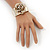 Statement Crystal 'Rose' Hinged Bangle Bracelet In Gold Plating - 18cm Length - view 2