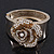 Statement Crystal 'Rose' Hinged Bangle Bracelet In Gold Plating - 18cm Length - view 8