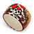 Wide Chunky Acrylic 'Skull&Heart' Bangle Bracelet - up to 20cm wrist - view 3