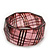 Glittering Faceted Resin 'Tartan Pattern' Bangle Bracelet In Pink/Black - 20cm Length