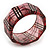 Glittering Faceted Resin 'Tartan Pattern' Bangle Bracelet In Pink/Black - 20cm Length - view 2
