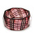 Glittering Faceted Resin 'Tartan Pattern' Bangle Bracelet In Pink/Black - 20cm Length - view 7