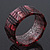Glittering Faceted Resin 'Tartan Pattern' Bangle Bracelet In Pink/Black - 20cm Length - view 6