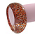 'Leopard Print' Glittering Resin Bangle Bracelet - up to 20cm wrist - view 3