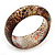 Glittering Brown/Beige 'Snake Skin Print' Resin Bangle Bracelet - up to 20cm Length - view 2