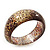 Glittering Brown/Beige 'Snake Skin Print' Resin Bangle Bracelet - up to 20cm Length - view 6