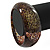 Glittering Brown/Beige 'Snake Skin Print' Resin Bangle Bracelet - up to 20cm Length - view 3
