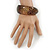 Glittering Brown/Beige 'Snake Skin Print' Resin Bangle Bracelet - up to 20cm Length - view 5