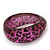 Black/Magenta 'Animal Print' Glittering Resin Bangle Bracelet - up to 18cm wrist - view 6