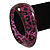 Black/Magenta 'Animal Print' Glittering Resin Bangle Bracelet - up to 18cm wrist - view 7