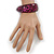 Black/Magenta 'Animal Print' Glittering Resin Bangle Bracelet - up to 18cm wrist - view 4