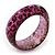 Black/Magenta 'Animal Print' Glittering Resin Bangle Bracelet - up to 18cm wrist - view 3