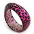 Black/Magenta 'Animal Print' Glittering Resin Bangle Bracelet - up to 18cm wrist - view 8