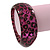 Black/Magenta 'Animal Print' Glittering Resin Bangle Bracelet - up to 18cm wrist - view 2