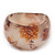Chunky Beige/Brown 'Floral Pattern' Resin Bangle Bracelet - 20cm Length - view 7