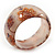Chunky Beige/Brown 'Floral Pattern' Resin Bangle Bracelet - 20cm Length - view 8
