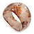 Chunky Beige/Brown 'Floral Pattern' Resin Bangle Bracelet - 20cm Length - view 9