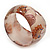 Chunky Beige/Brown 'Floral Pattern' Resin Bangle Bracelet - 20cm Length - view 5