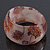 Chunky Beige/Brown 'Floral Pattern' Resin Bangle Bracelet - 20cm Length - view 2