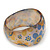 Chunky Resin Floral Bangle Bracelet In Milky Whiten/Yellow/ Light Blue- 20cm Length - view 7