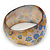 Chunky Resin Floral Bangle Bracelet In Milky Whiten/Yellow/ Light Blue- 20cm Length - view 8