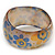 Chunky Resin Floral Bangle Bracelet In Milky Whiten/Yellow/ Light Blue- 20cm Length - view 9