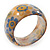 Chunky Resin Floral Bangle Bracelet In Milky Whiten/Yellow/ Light Blue- 20cm Length